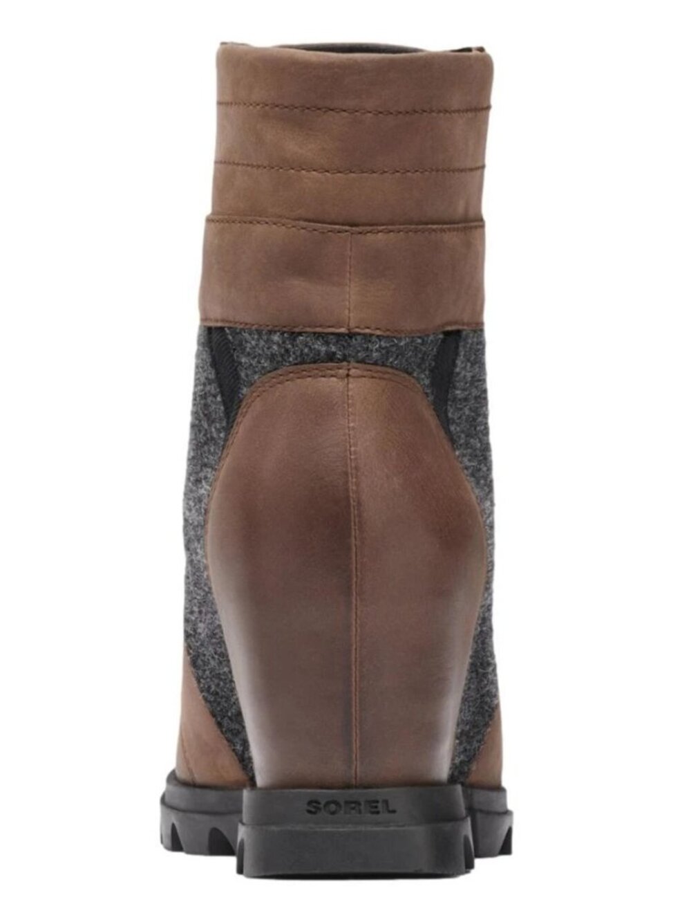 Sorel Joan of Arctic Brown Leather Wedge Chelsea Bootie 10.5 US - New with Tag - Picture 4 of 7